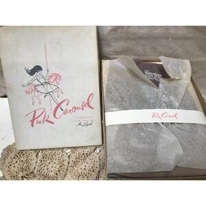 1960s Pink Carousel Garter Stockings Seamless Nylon Micro Mesh -6 Pair RARE NOS